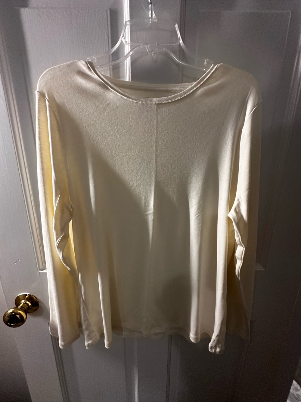 Talbots Women’s Cream Long Sleeve Boatneck Top